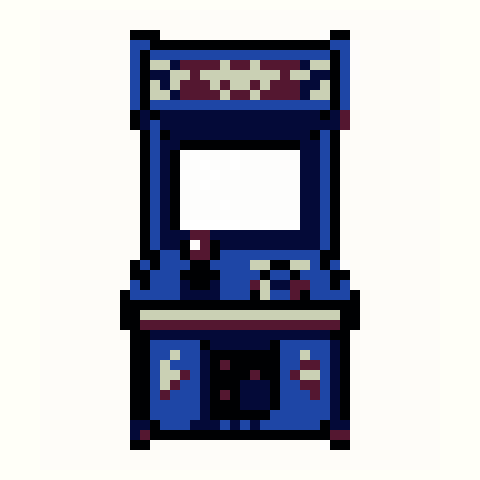 Arcade Cabinet 48x48 pixel art template, pico8 palette