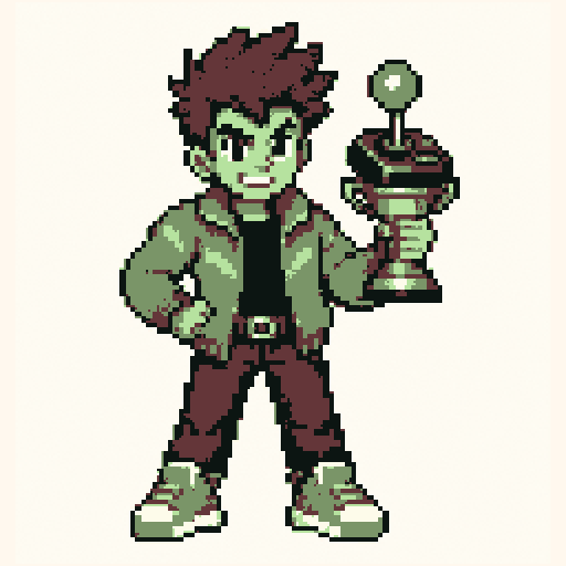 Arcade Champion 256x256 pixel art template, gameboy palette