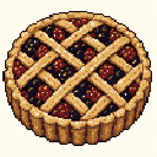 Berry Tart 128x128 pixel art template, mono palette