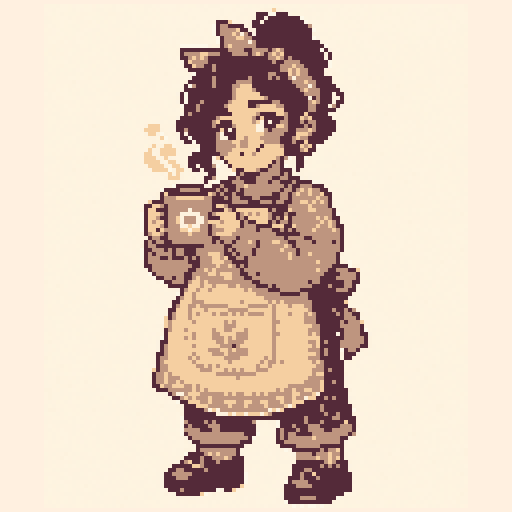 Cafe Barista 128x128 pixel art template