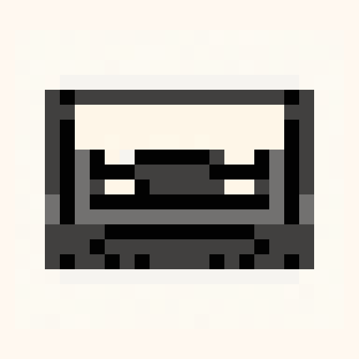 Cassette Tape 24x24 pixel art template, mono palette