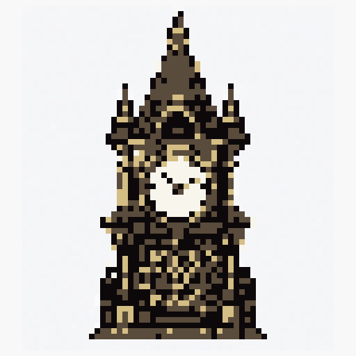 Clockwork Tower 64x64 pixel art template, nes palette