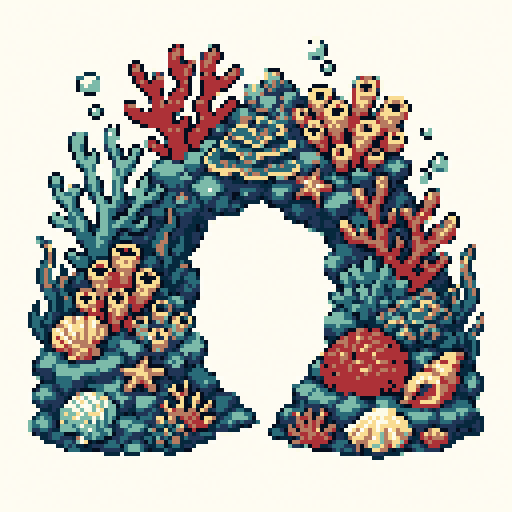 Coral Gateway 128x128 pixel art template