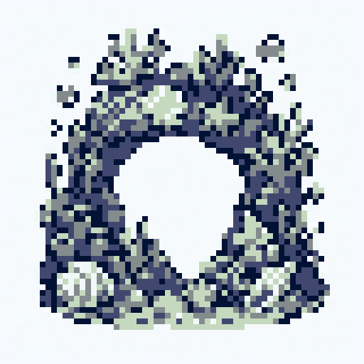 Coral Gateway 64x64 pixel art template, ocean palette