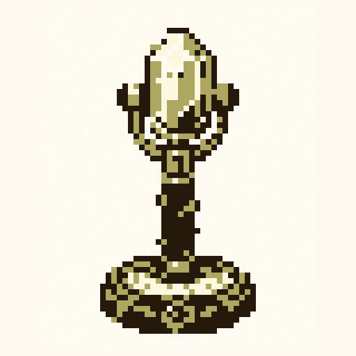 Crystal Microphone 64x64 pixel art template, forest palette