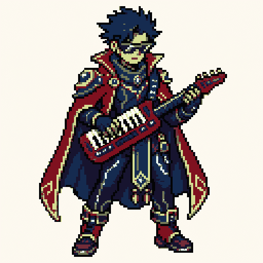 Cyber Bard 256x256 pixel art template, pico8 palette