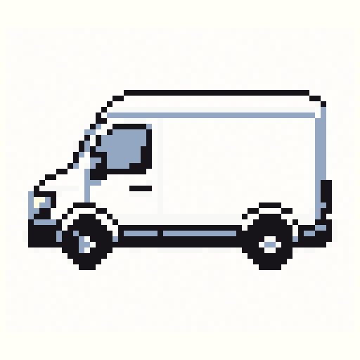 Delivery Van 64x64 pixel art template, nes palette