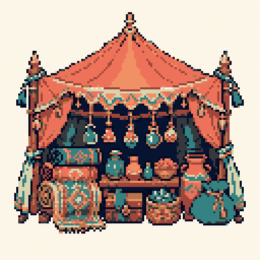 Desert Potion Tent 128x128 pixel art template