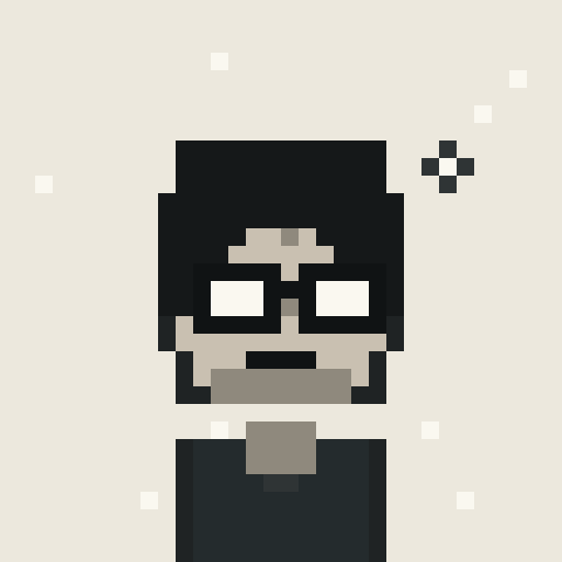 Detective 32x32 pixel art template, mono palette