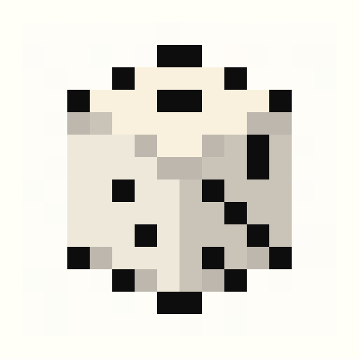 Dice Pip 16x16 pixel art template, mono palette