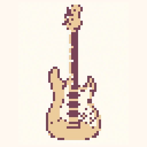 Electric Guitar 64x64 pixel art template, dawn palette