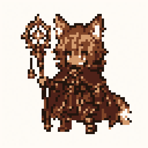 Fox Mage 64x64 pixel art template