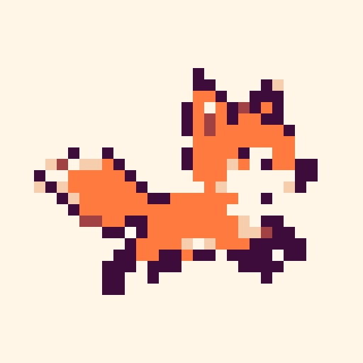 Fox Runner 32x32 pixel art template, dawn palette