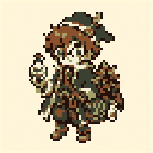 Garden Alchemist 64x64 pixel art template, tomodachi palette