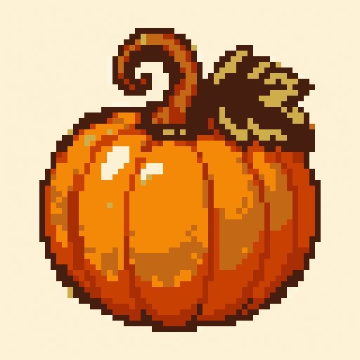 Harvest Pumpkin 64x64 pixel art template, tomodachi palette