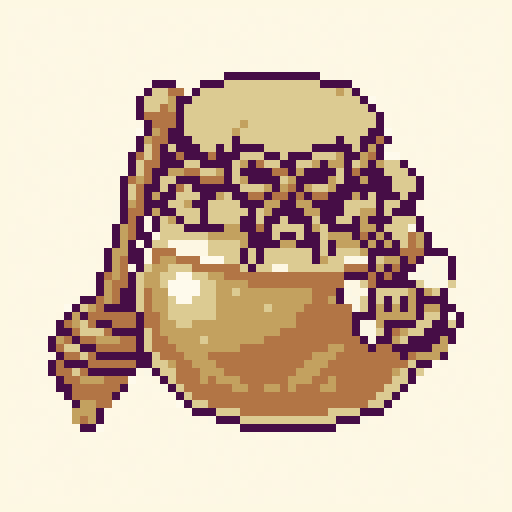 Honey Jar 64x64 pixel art template, dawn palette
