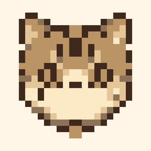 Kitten Badge 24x24 pixel art template, tomodachi palette