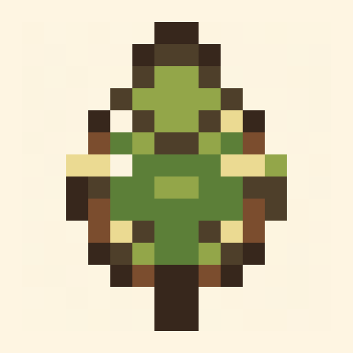 Leaf Badge 16x16 pixel art template, forest palette