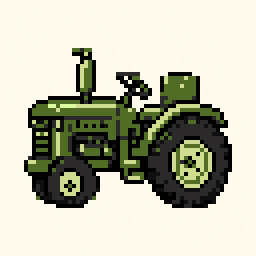 Mini Tractor 64x64 pixel art template, nes palette