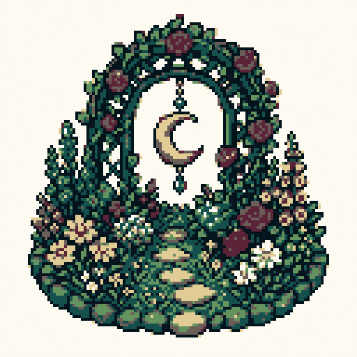 Moon Garden 128x128 pixel art template