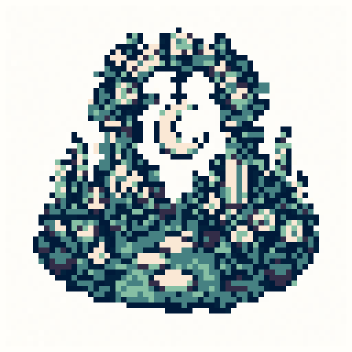 Moon Garden 64x64 pixel art template, ocean palette