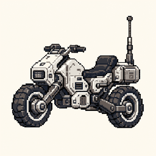 Moon Rover Bike 256x256 pixel art template, nes palette
