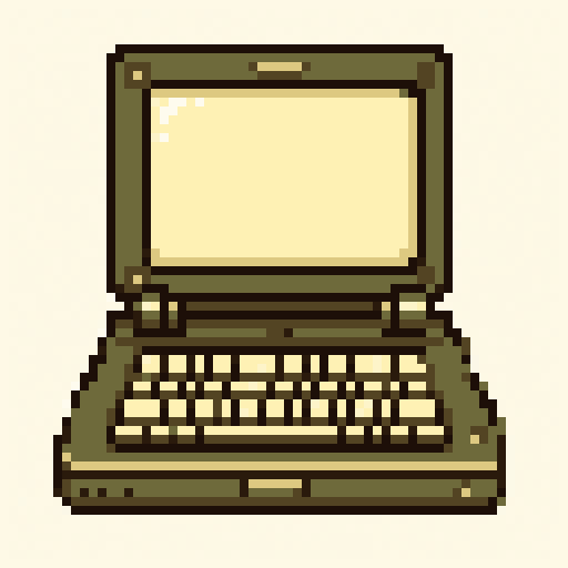 Pixel Laptop 64x64 pixel art template, forest palette