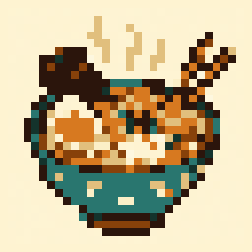 Ramen Bowl 32x32 pixel art template, tomodachi palette