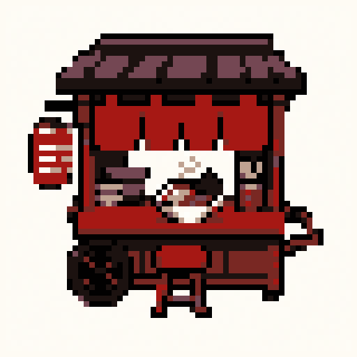 Ramen Stand 64x64 pixel art template, nes palette