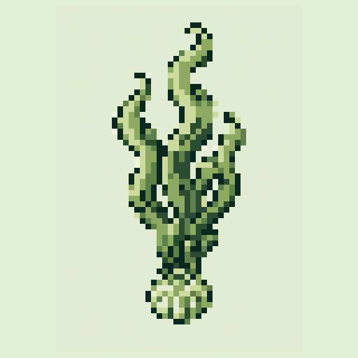 Seaweed Charm 64x64 pixel art template, gameboy palette