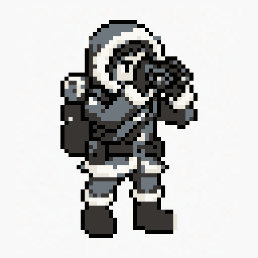 Snow Ranger 64x64 pixel art template, nes palette