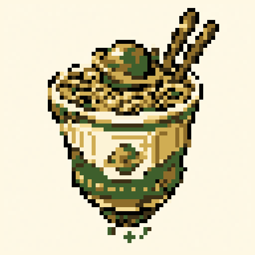 Space Noodles 64x64 pixel art template, forest palette
