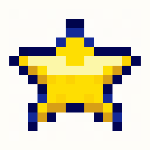 Star Token 16x16 pixel art template, pico8 palette
