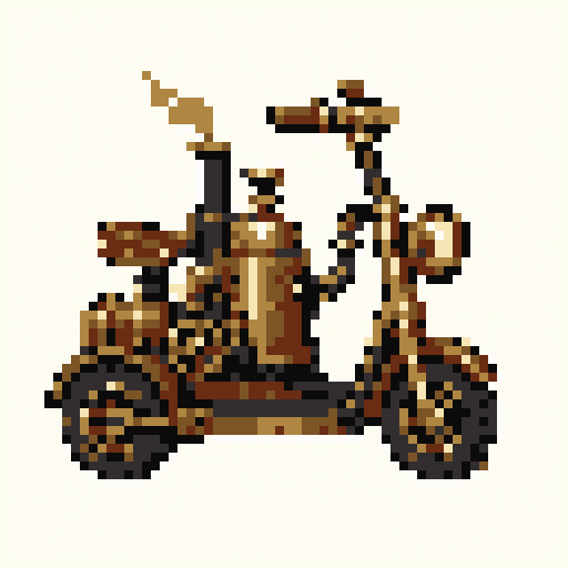Steam Scooter 64x64 pixel art template, nes palette