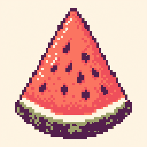 Watermelon Slice 128x128 pixel art template