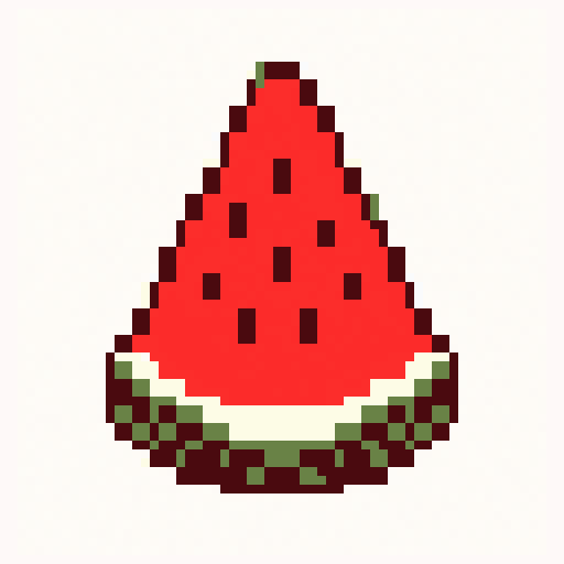 Watermelon Slice 64x64 pixel art template, nes palette