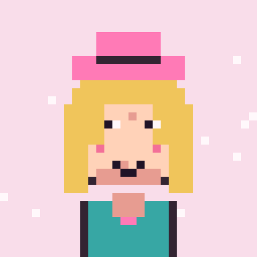 Witch 32x32 pixel art template, bubblegum palette