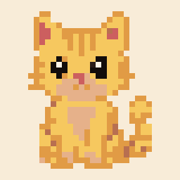 A Cute Orange Cat Sitting 32x32 pixel art by maol