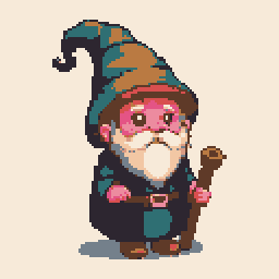 Cute Pixel Art Forest Wizard Tiny 128x128 pixel art by Suffermore64