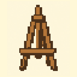 Artist Easel study 64x64 pixel art by ticklishfish263