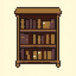 Bookshelf study 64x64 pixel art by whitebear599