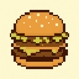 Burger study 64x64 pixel art by purplebutterfly527