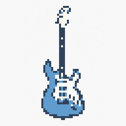 Electric Guitar study 64x64 pixel art by purplefrog747