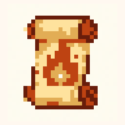 Fire Scroll study 32x32 pixel art by ticklishpanda829