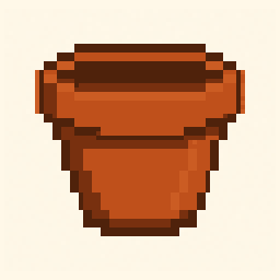 Flower Pot study 64x64 pixel art by ticklishfish263
