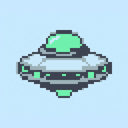 Flying Saucer study 64x64 pixel art by whitebear599