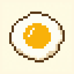 Fried Egg study 32x32 pixel art by goldenmeercat959