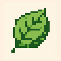 Green Leaf study 32x32 pixel art by heavybird748