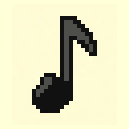 Music Note study 32x32 pixel art by goldenmouse194
