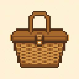 Picnic Basket study 64x64 pixel art by heavylion523